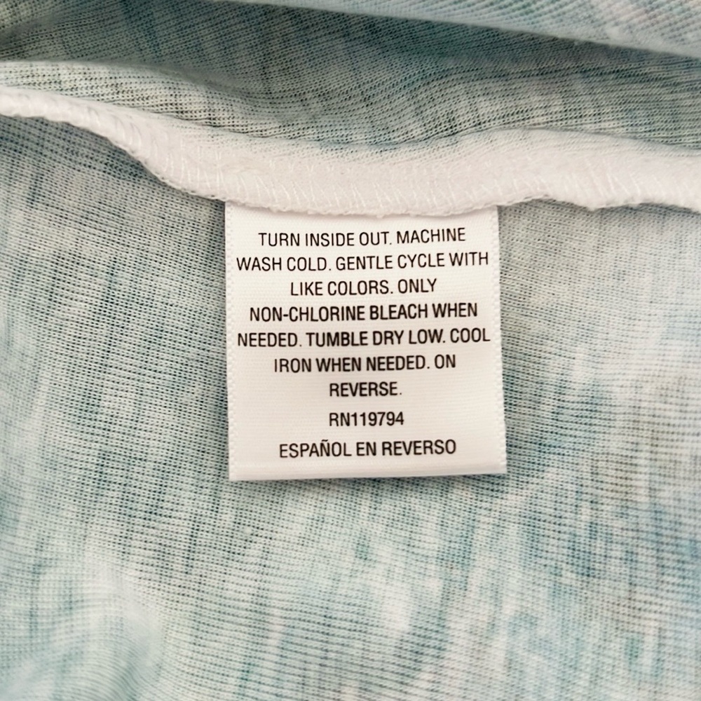 Style & Co / Teal & White~Floral Design Top With Embellishment - Picture 7 of 9
